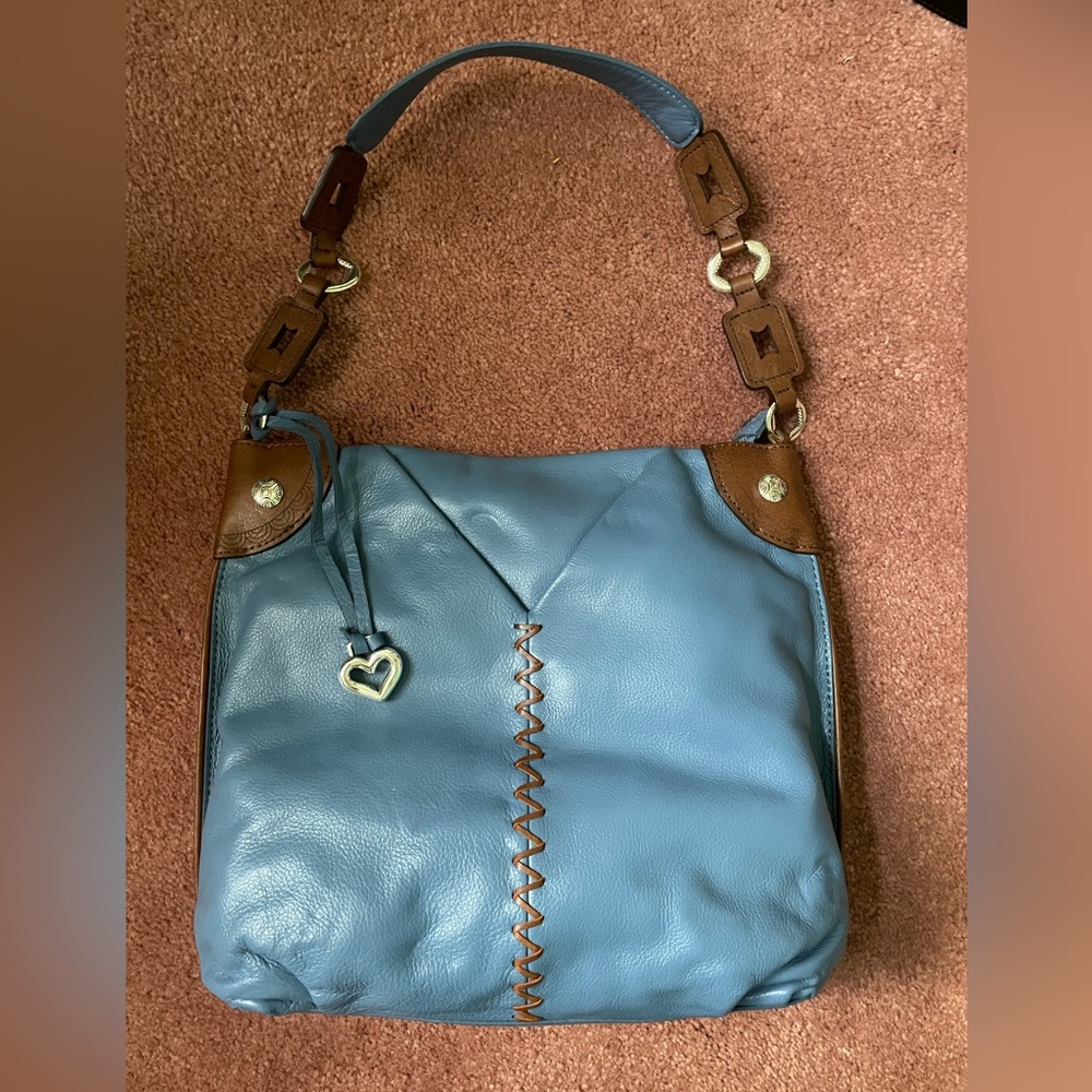 Brighton Blue Brown Tote Large Bag Never Used